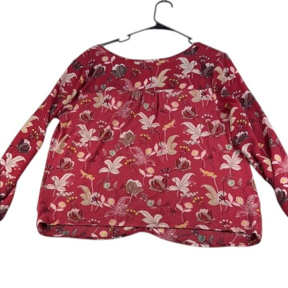 Loft Top Pink with yellow and white florals Women's Size S - Picture 2 of 9